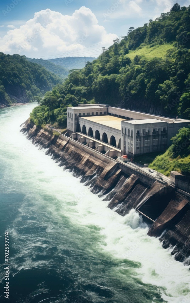Hydro Power Plant Along the River