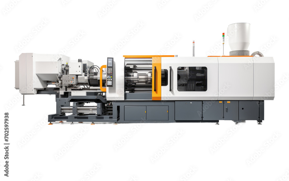 Revolutionize Production with the Fully Automated Injection Molding Machine on a White or Clear Surface PNG Transparent Background Revolutionize Production with the Fully Automated Injection Molding Machine on a White or Clear Surface PNG Transparent Background
