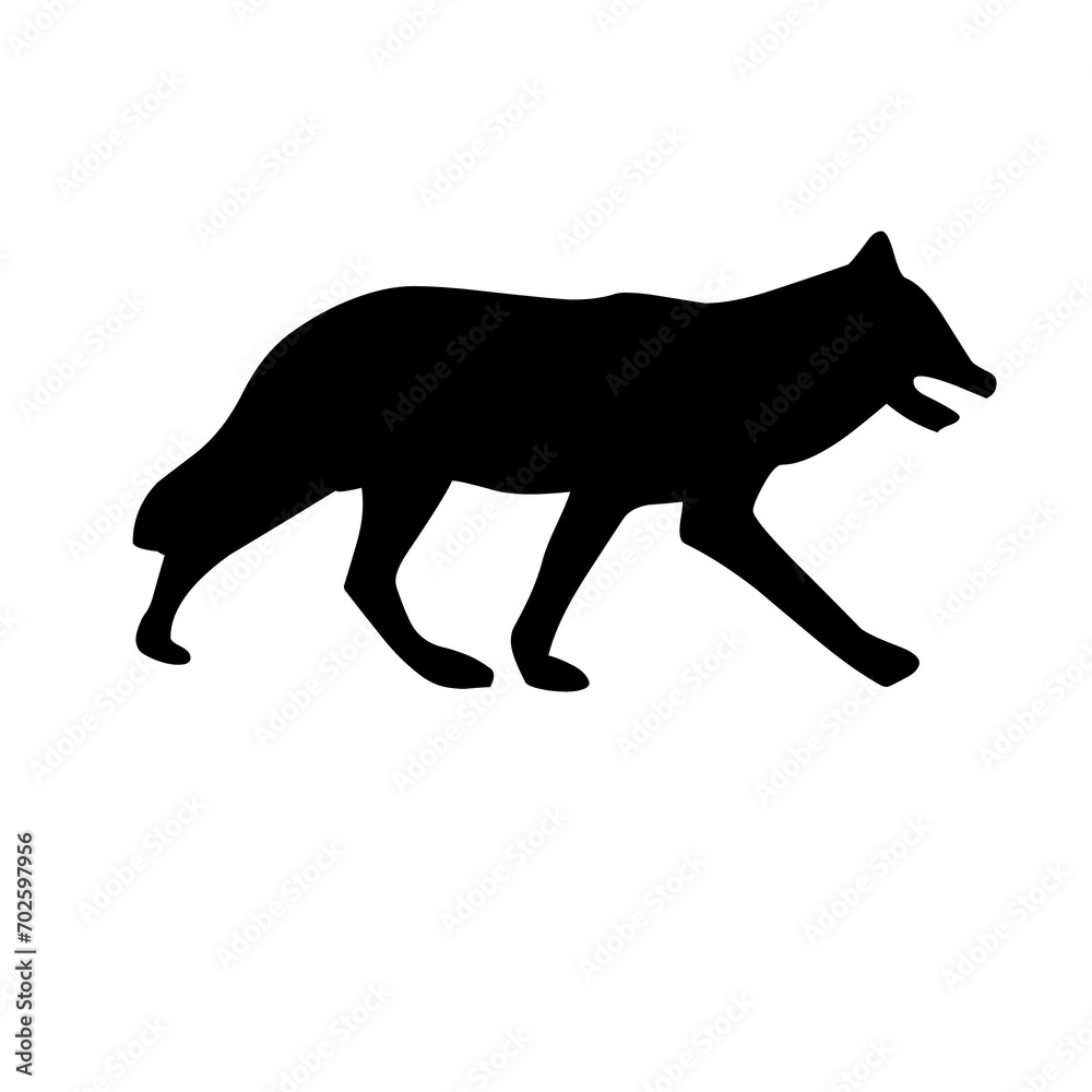 Wolf silhouette in PNG format