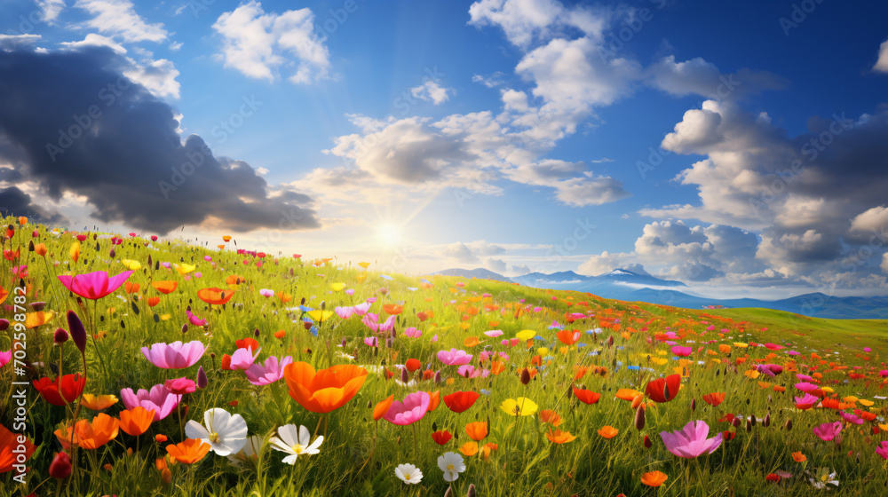 Stunning springtime scene with vibrant wildflower