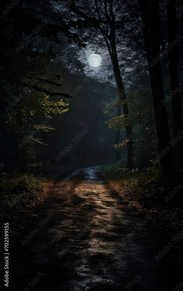 Obraz premium Moonlit Desolate Path