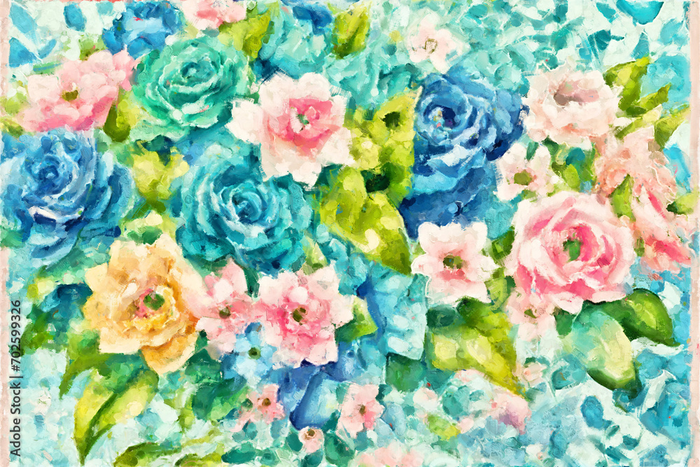 Abstract beautiful oil painting flower illustration Abstract beautiful oil painting flower illustration