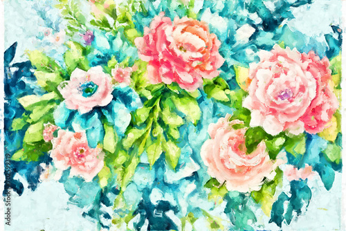 Wallpaper Mural Abstract beautiful oil painting flower illustration Torontodigital.ca