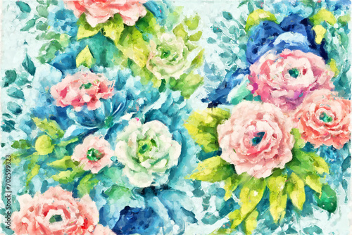 Wallpaper Mural Abstract beautiful oil painting flower illustration Torontodigital.ca