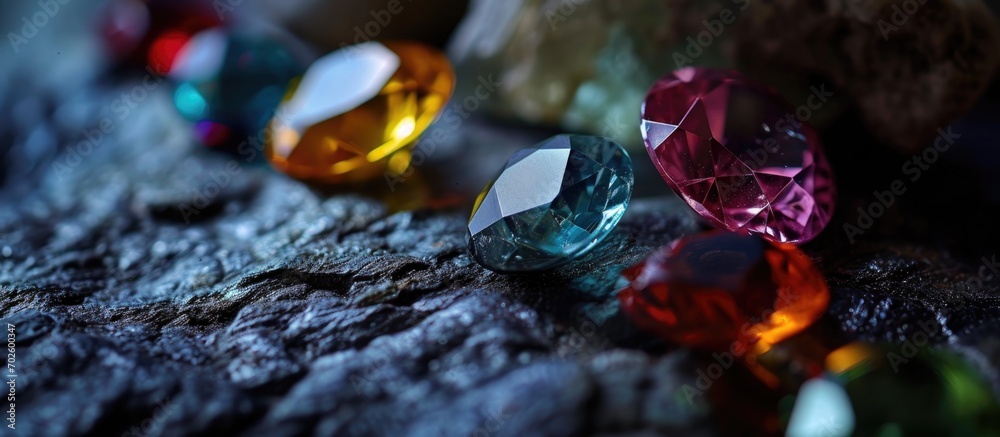 High-end gems on dark sheet. High-end gems on dark sheet.