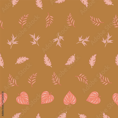 Seamless tropical leaf pattern. perfect for decoration and textiles. vector surface repeat pattern. illustration