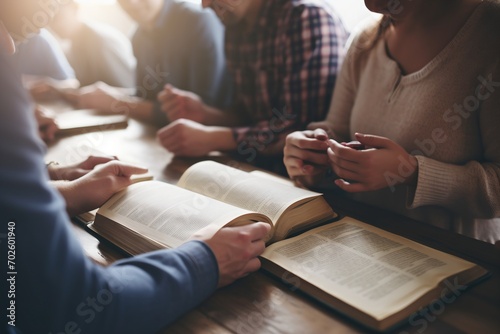 Group of People Reading the Bible photo