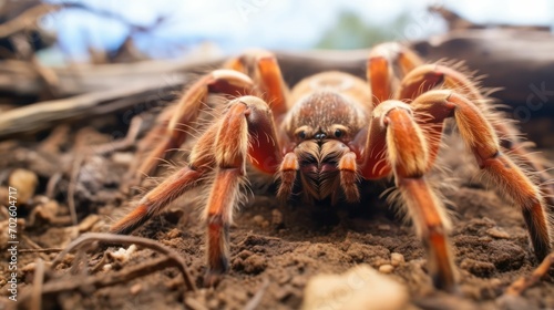 Ground Dwelling Tarantula in Macro Photography photo