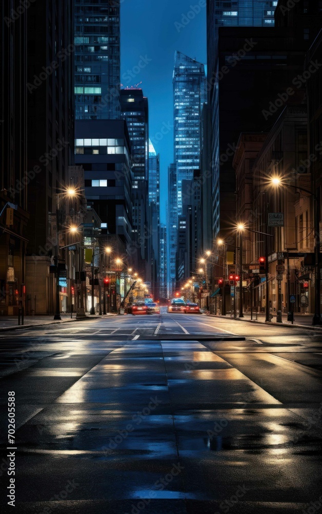 Shot of a Hushed City Lane at Night