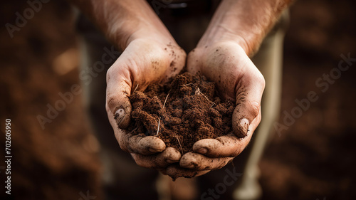 Wallpaper Mural working hands holding a handful of soil in close Torontodigital.ca