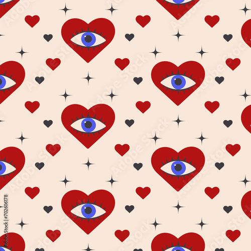 A mystical pattern with a heart and an eye