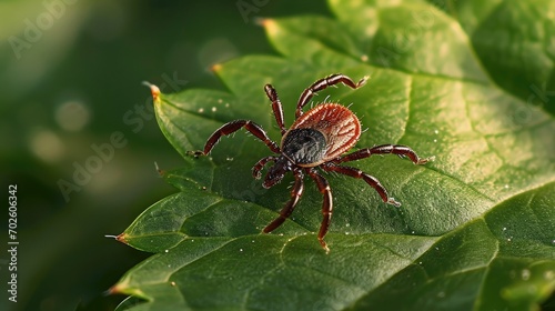 Close-up shot of a deer tick - the tiny parasite known for spreading dangerous Lyme disease to humans	