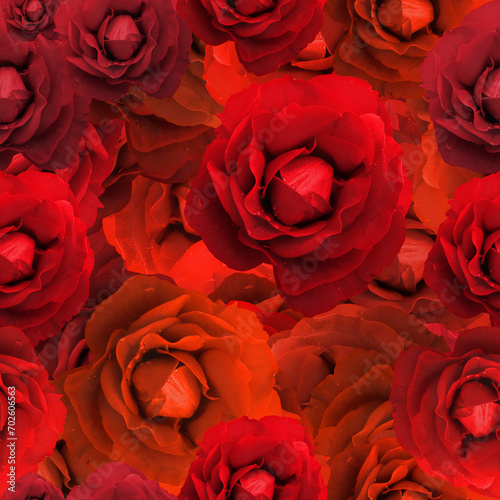 Seamless red rose bouqet high resolution banner © Josip