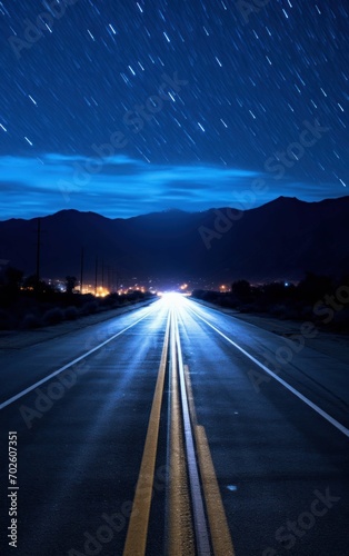 Hushed Freeway Below the Stellar Night