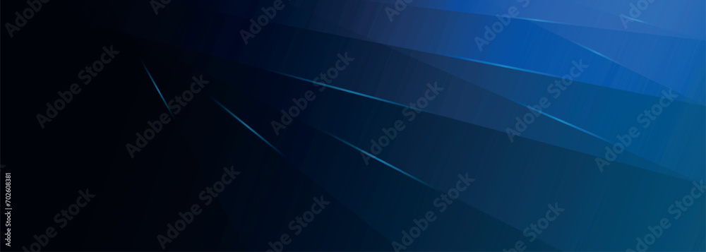 Obraz premium Modern dark blue banner background with geometric diagonal overlay and glowing lines eps 10