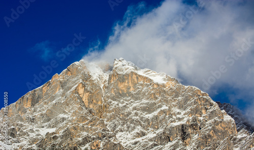 the clouds on the beautiful peak of Sorapis photo