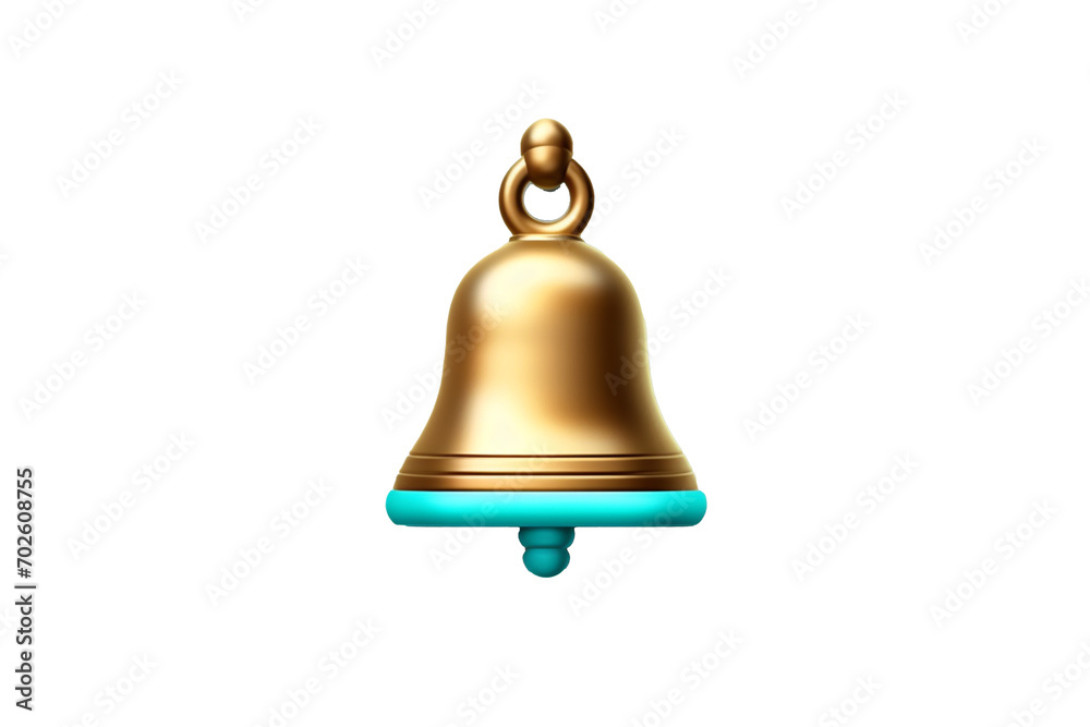 golden bell isolated on white generative ai