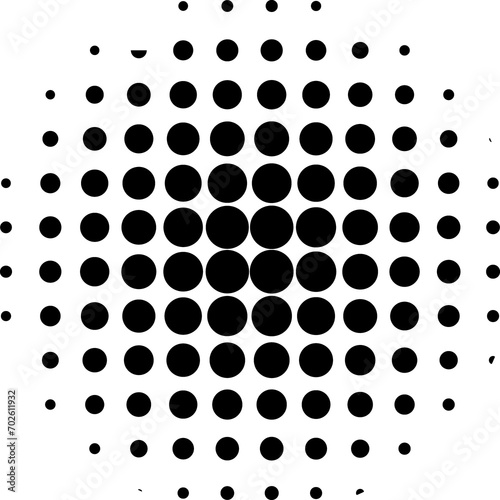Halftone dotted effect isolated on transparent background 