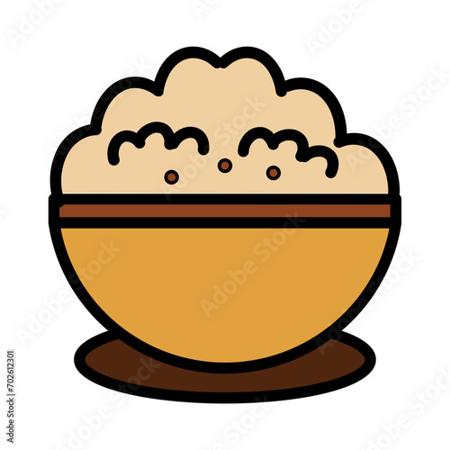 Food Meal Rice Filled Outline Icon