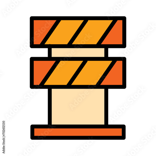 Barrier Block Road Filled Outline Icon