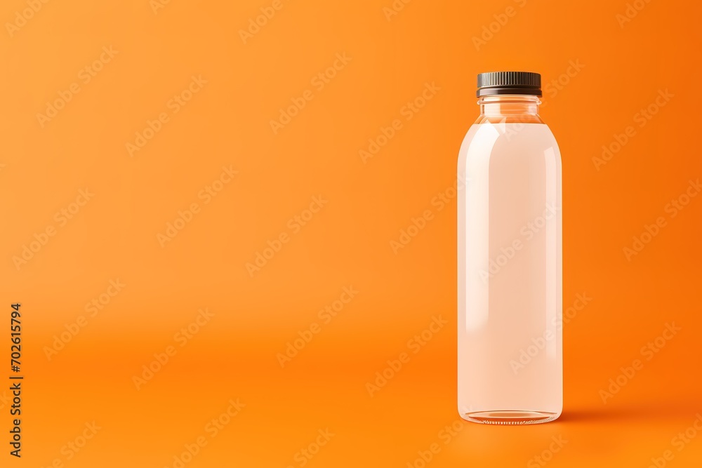 Photo of clear plastic. In the photo in front of a orange wall. Generative AI Photo of clear plastic. In the photo in front of a orange wall. Generative AI