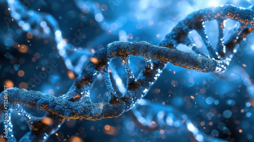 Blue DNA Helix photo