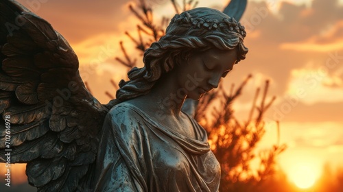 Guardian Angel in Sunset Sky © Custom Media