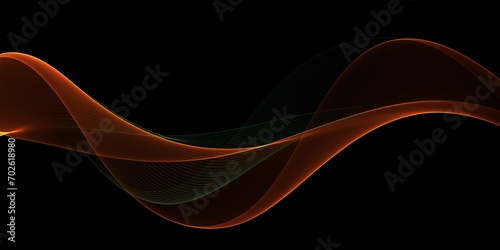 Abstract orange and green waves background. Template design 