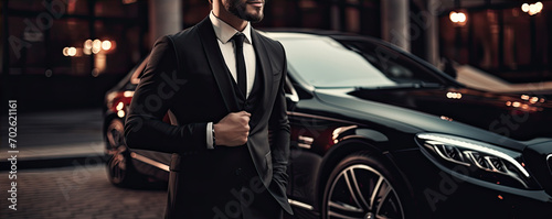 Businessman driver near luxury car © Michal