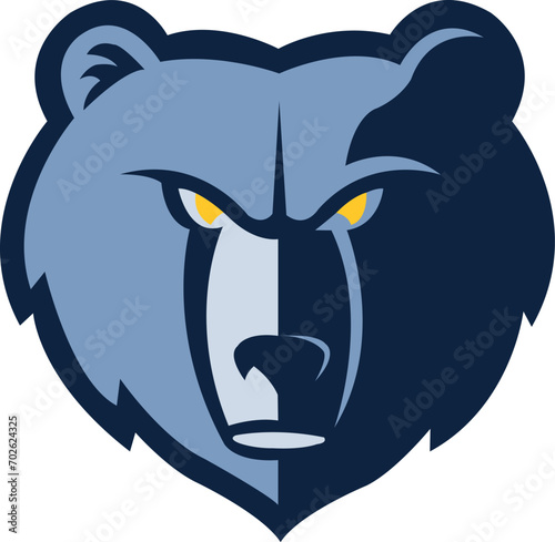 Memphis Grizzlies logo, The blue bear has two yellow eyes