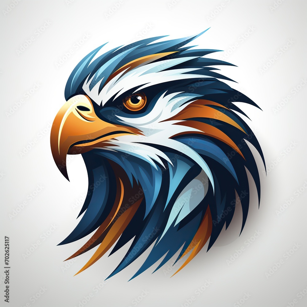 Obraz premium logo emblem symbol icon with head of a bird eagle hawk falcon on a white background