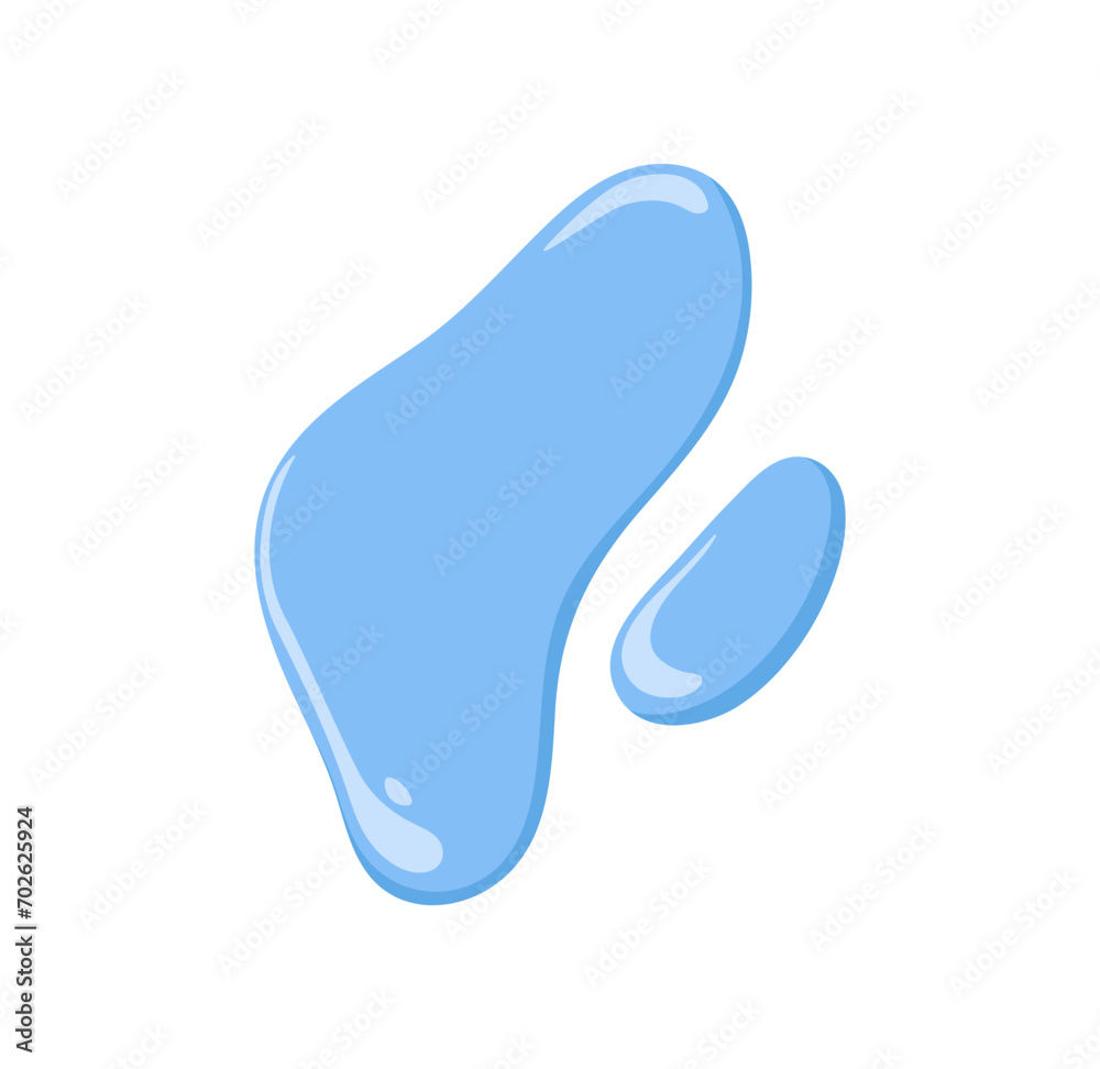 Water drops. Waterdrops of big and small size. Aqua droplet, clear fluid, cool blobs. Clean cold liquid, pure moisture, design element. Flat vector illustration isolated on white background Water drops. Waterdrops of big and small size. Aqua droplet, clear fluid, cool blobs. Clean cold liquid, pure moisture, design element. Flat vector illustration isolated on white background