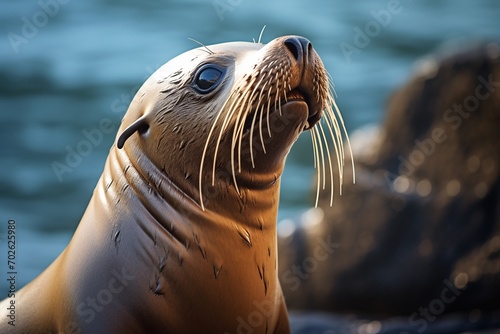closeup shot of california sea lion