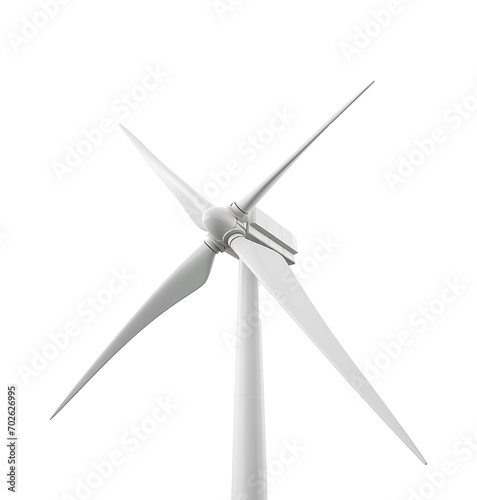 Front and angle view of the wind turbine. Alternative renewable energy generation, green energy concept