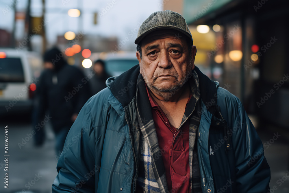 portrait of an immigrant person in a street portrait of an immigrant person in a street