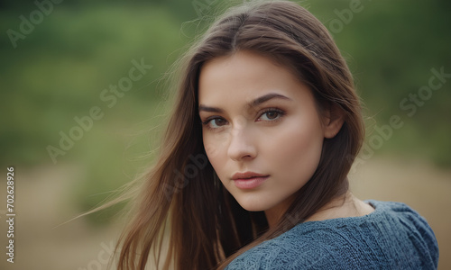 foto di una bellissima ragazza in primo piano photo