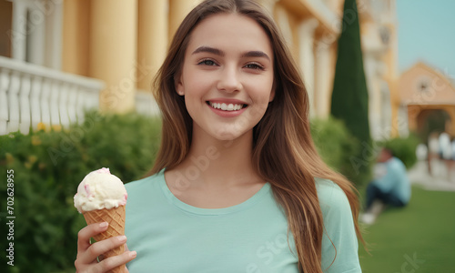 ragazza con un gelato