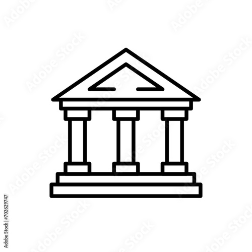 Courthouse outline icons, minimalist vector illustration ,simple transparent graphic element .Isolated on white background