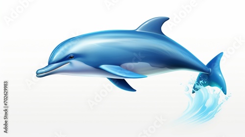 Immerse yourself in the world of underwater wonder with this lifelike portrayal of a hand-drawn dolphin cartoon  captured in high definition to provide a realistic touch.