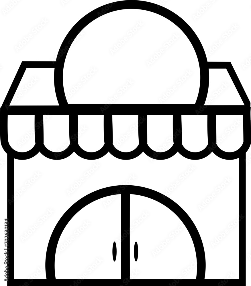 Store Building Line Icon Store Building Line Icon