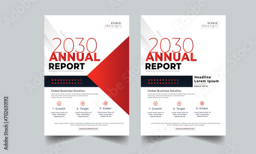 annual report business brochure flyer clean design layout template with 2 style design 