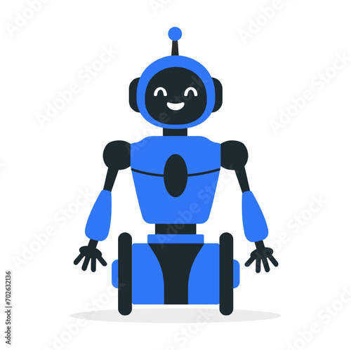Robot, chat bot neural network, AI servers and robots technology. Set of cute robot ai character.