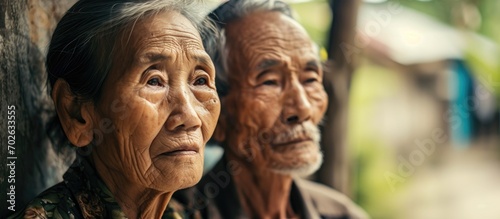 Caring and respect in aging together for elderly Asian couple