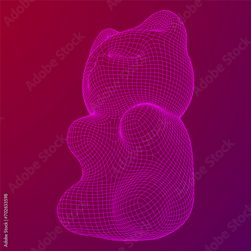 Gummy bear. Jelly fruit candy