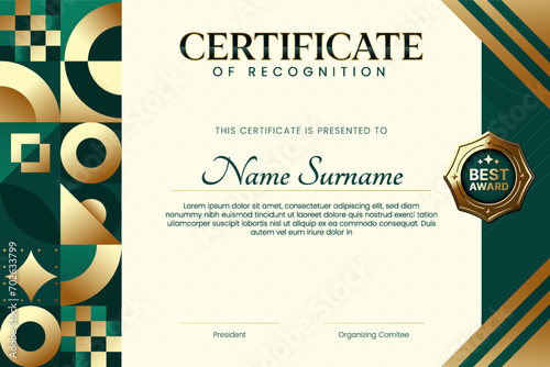 Explore Modern Elegance Certificate Template for Corporate Business, Training, Achievement, and Education Excellence-Vector Design