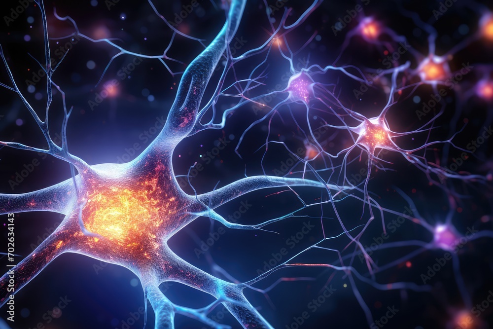 Neuronal learning, 3d neurons forge new connections, strengthening the brain's cognitive abilities, Neurons in the brain act as messengers, brain's neurons fire in synchrony, deep concentration focus
