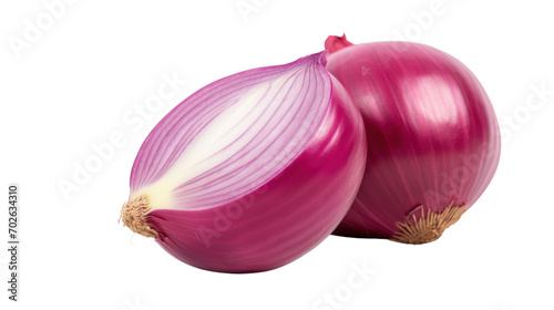 Purple onion isolated on transparent and white background.PNG image.