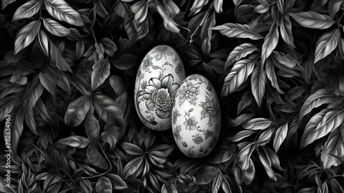 black and white egg