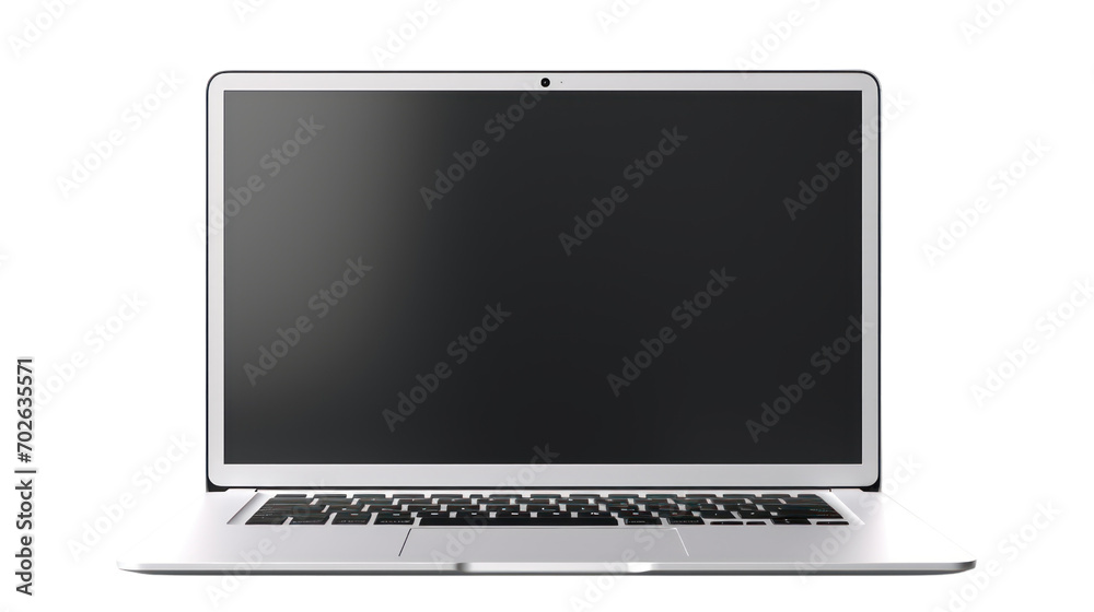 Fototapeta premium Laptop with white screen isolated on white background.