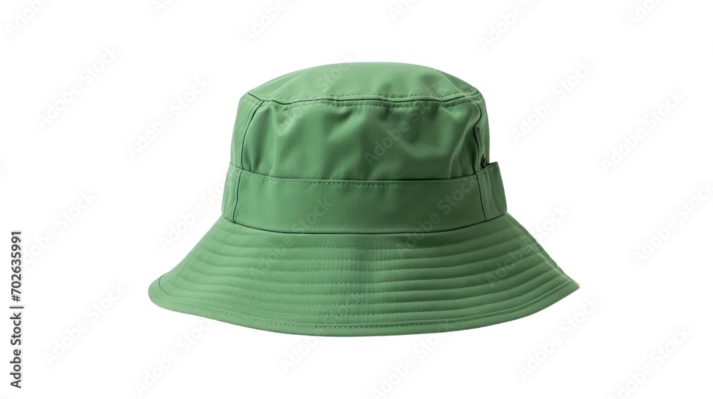 Fototapeta premium green bucket hat isolated on transparent and white background.PNG image.